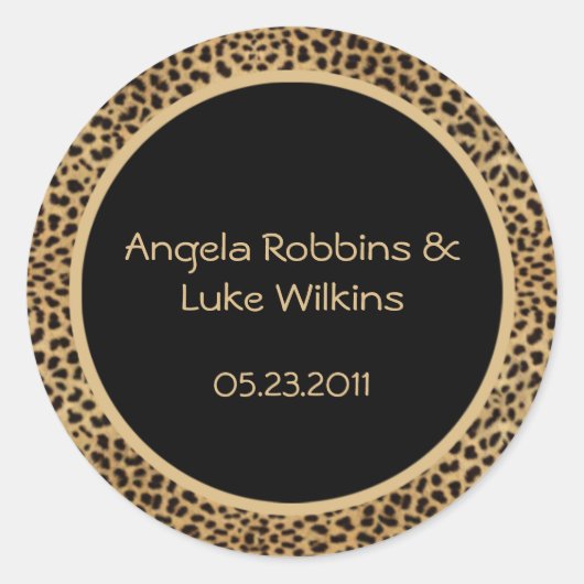 Leopard Print Wedding Stickers (Vorderseite)
