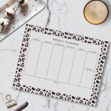 Leopard Print Weekekly Planner Tearawy Notepad
