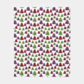 Leopard Print Weihnachtsbäume Muster Fleecedecke (Vorderseite)