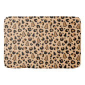 Leopard Print Weihnachtsmuster Badematte (Vorderseite)