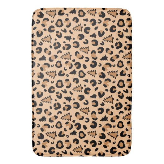 Leopard Print Weihnachtsmuster Badematte (Vorderseite Vertikal)
