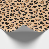 Leopard Print Weihnachtsmuster Geschenkpapier (Ecke)