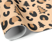 Leopard Print Weihnachtsmuster Geschenkpapier (Rolleneckpunkt)