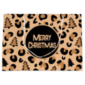 Leopard Print Weihnachtsmuster Große Geschenktüte (Vorderseite)