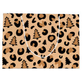 Leopard Print Weihnachtsmuster Große Geschenktüte (Rückseite)