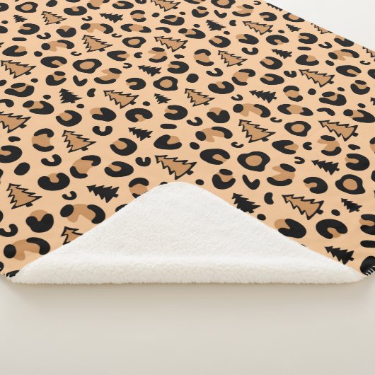 Leopard Print Weihnachtsmuster Sherpadecke (3/4)