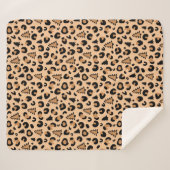 Leopard Print Weihnachtsmuster Sherpadecke (Vorderseite (Horizontal))