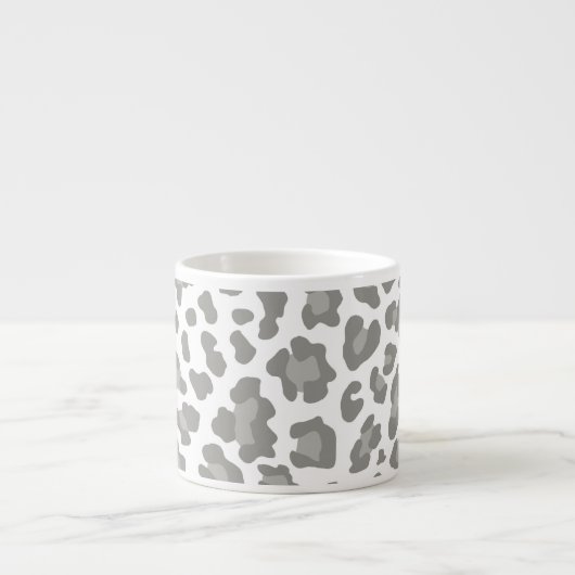 Leopard Print White and Grau Espressotasse (Vorderseite)