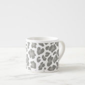 Leopard Print White and Grau Espressotasse (Vorderseite Rechts)