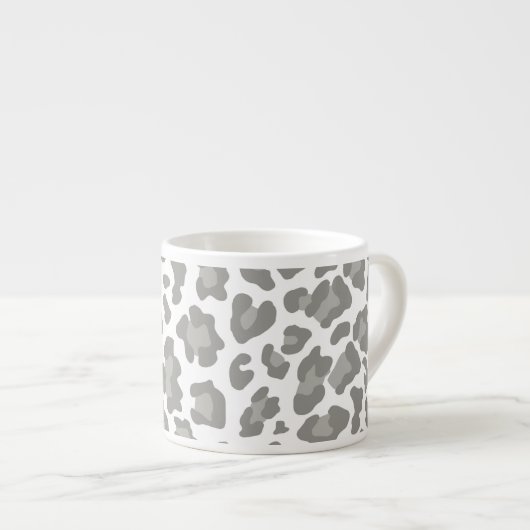Leopard Print White and Grau Espressotasse (Vorderseite Rechts)
