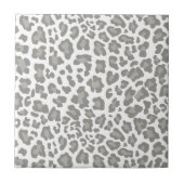 Leopard Print White und Grau Fliese (Vorderseite)