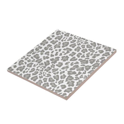 Leopard Print White und Grau Fliese (Seite)