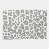 Leopard Print White und Grau Handtuch (Horizontal)
