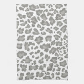 Leopard Print White und Grau Handtuch (Vertikal)