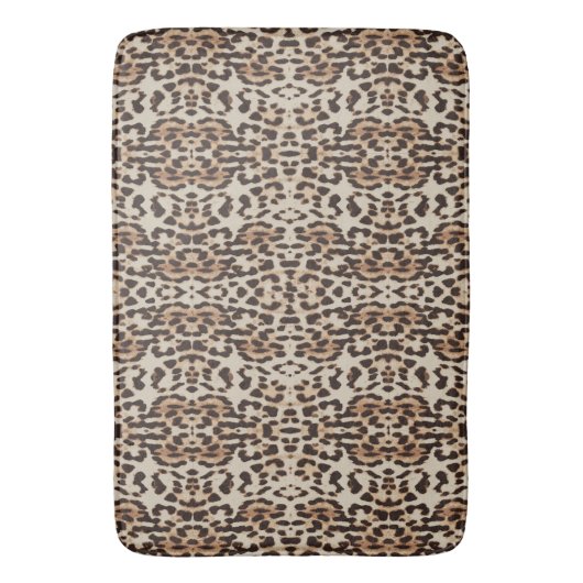 Leopard Print Wild Animal Badematte (Vorderseite Vertikal)