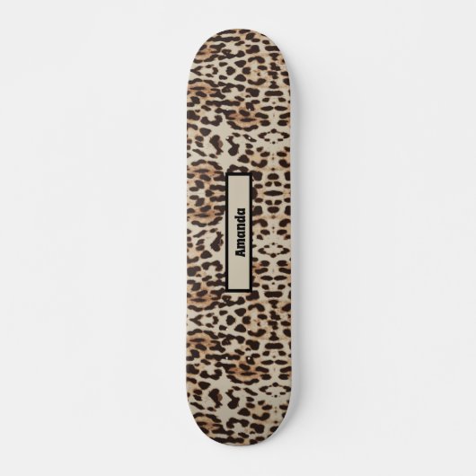 Leopard Print Wild Animal Custom Skateboard (Vorne)