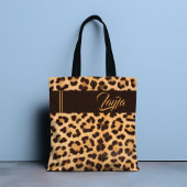 Leopard Print Wild Girly Muster Personalisiert Nam Tasche