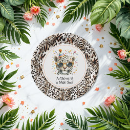 Leopard Print "Wild One" Animal Birthday Party Pappteller