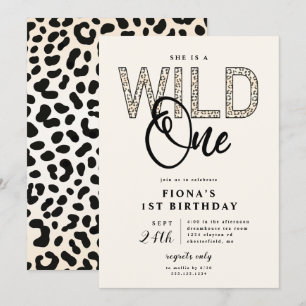 Leopard Print Wild One Geburtstag Einladung