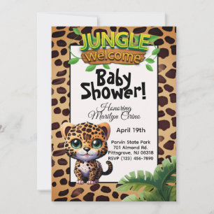 Leopard Print Wildlife Kitty Cat Kinderdusche 🐆 Einladung