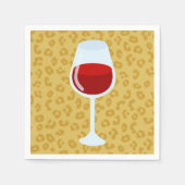 Leopard Print Wine Glass Serviette (Vorderseite)