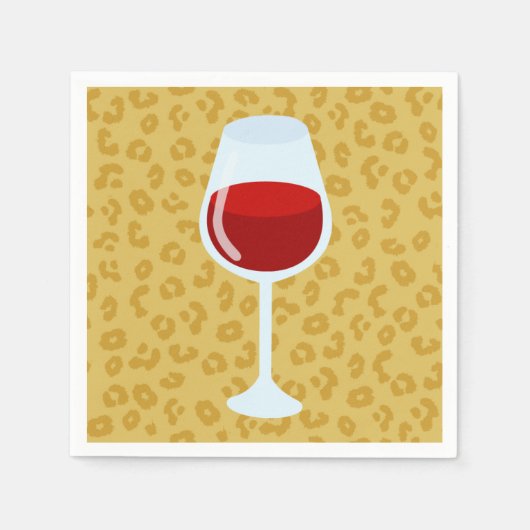 Leopard Print Wine Glass Serviette (Vorderseite)