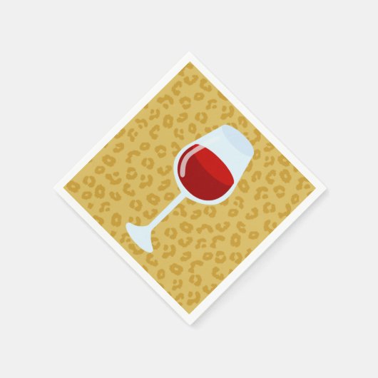 Leopard Print Wine Glass Serviette (Ecke)