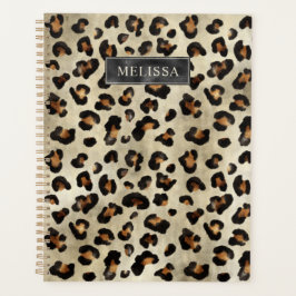 Leopard Print With Black Faux Foil And Name Planer