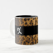 Leopard Print X Monogramm Initialen Coffee Tasse C (Vorderseite Links)