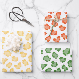 Leopard Print Yellow Orange Green Chic Spaß Geschenkpapier Set