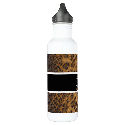 Leopard Print Z Monogramm Initialen Wasser Flasche Edelstahlflasche (Links)