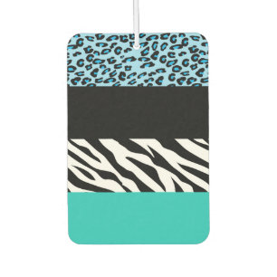 Leopard Print, Zebra Print, Animal Print, Blue Autolufterfrischer