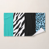 Leopard Print, Zebra Print, Animal Print, Blue Badhandtuch Set (Handtuch)