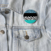 Leopard Print, Zebra Print, Animal Print, Blue Button (Beispiel)