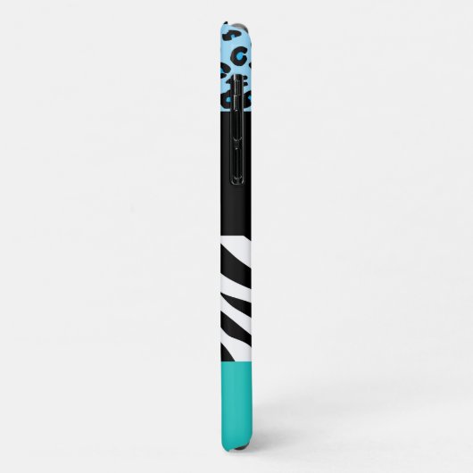 Leopard Print, Zebra Print, Animal Print, Blue Case-Mate iPhone Hülle (Hinten/Links)