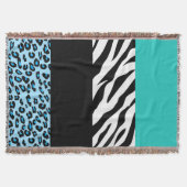 Leopard Print, Zebra Print, Animal Print, Blue Decke (Vorderseite)