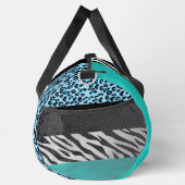 Leopard Print, Zebra Print, Animal Print, Blue Duffle Bag (Rechts)