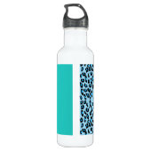 Leopard Print, Zebra Print, Animal Print, Blue Edelstahlflasche (Rückseite)