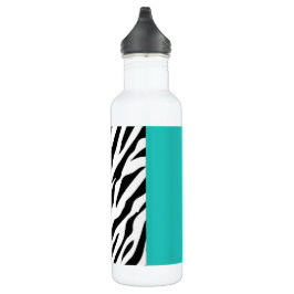 Leopard Print, Zebra Print, Animal Print, Blue Edelstahlflasche