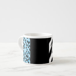 Leopard Print, Zebra Print, Animal Print, Blue Espressotasse