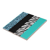 Leopard Print, Zebra Print, Animal Print, Blue Fliese (Seite)