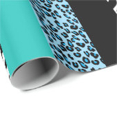 Leopard Print, Zebra Print, Animal Print, Blue Geschenkpapier (Rolleneckpunkt)