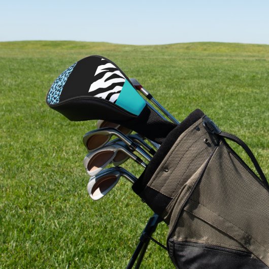 Leopard Print, Zebra Print, Animal Print, Blue Golf Headcover (In SItu)