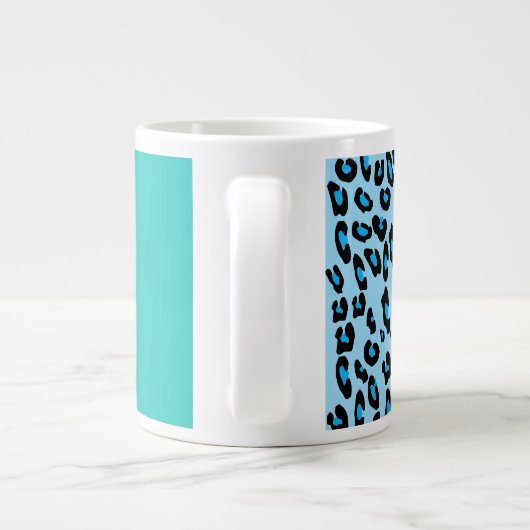 Leopard Print, Zebra Print, Animal Print, Blue Jumbo-Tasse (Rückseite)
