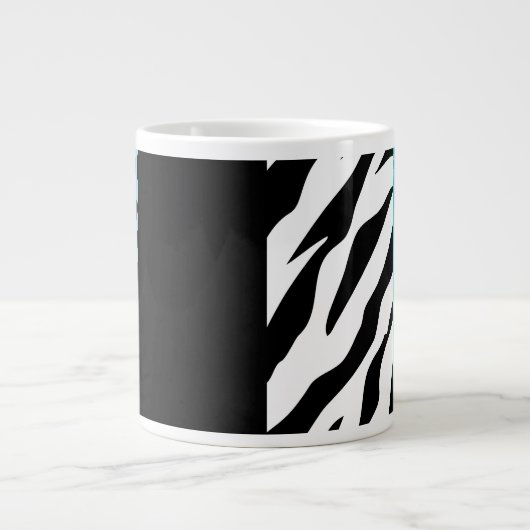 Leopard Print, Zebra Print, Animal Print, Blue Jumbo-Tasse (Vorderseite)