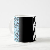 Leopard Print, Zebra Print, Animal Print, Blue Kaffeetasse (Vorderseite Links)