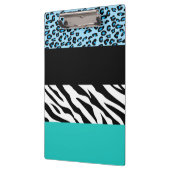 Leopard Print, Zebra Print, Animal Print, Blue Klemmbrett (Links)