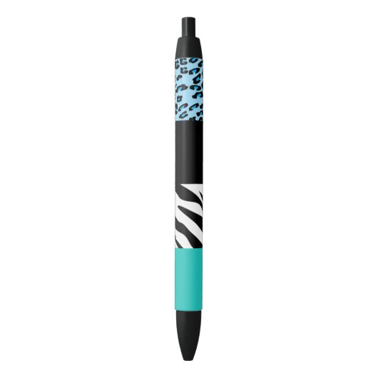 Leopard Print, Zebra Print, Animal Print, Blue Kugelschreiber (Vorderseite Vertikal)