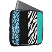Leopard Print, Zebra Print, Animal Print, Blue Laptopschutzhülle (Vorne Rechts)