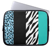 Leopard Print, Zebra Print, Animal Print, Blue Laptopschutzhülle (Vorderseite)